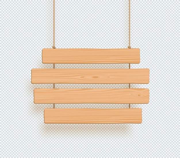 Wooden Sign Four Hanging Planks