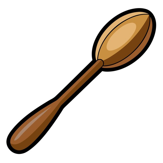 Vector wooden spoon clipart cartoon style vector illustration