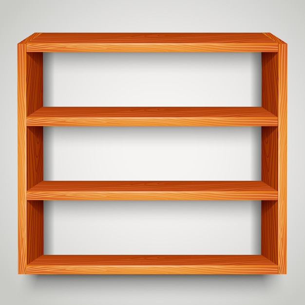 Vector wooden square shelf vector illustration