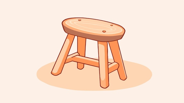 a wooden stool with a wooden seat and the top