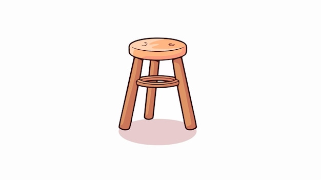 Vector a wooden stool with a wooden seat and a wooden seat