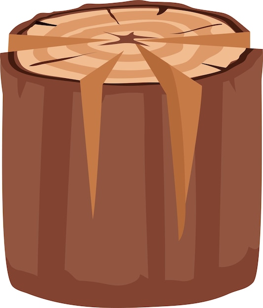 Vector wooden stump icon