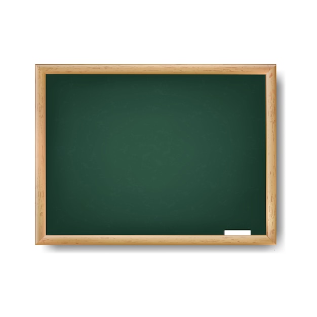 Wooden Table On Green Chalkboard With Chalk Isolated White Background