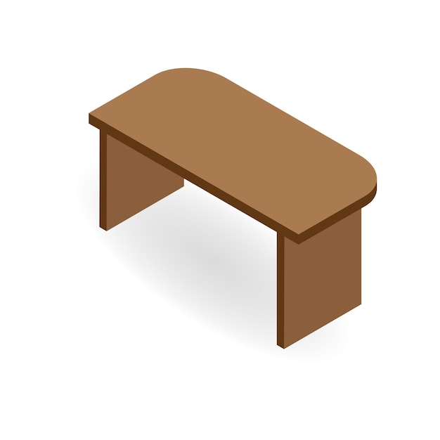 wooden table vector 3d