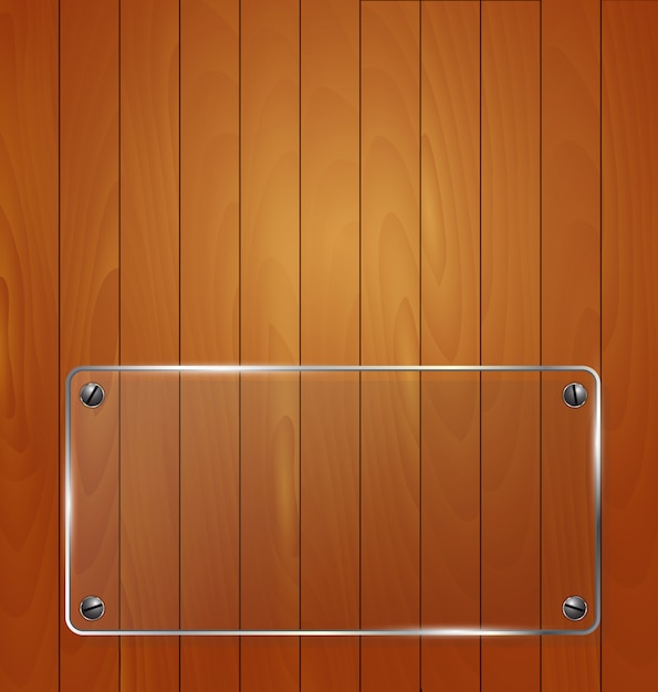 Wooden texture with glass framework background. Vector illustration