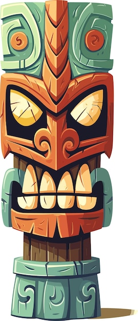 A wooden Tiki Totem vector illustration