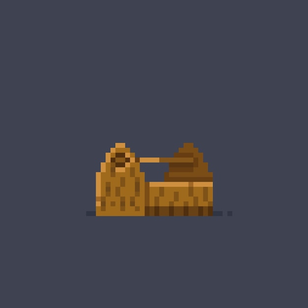 wooden toolbox in pixel art style