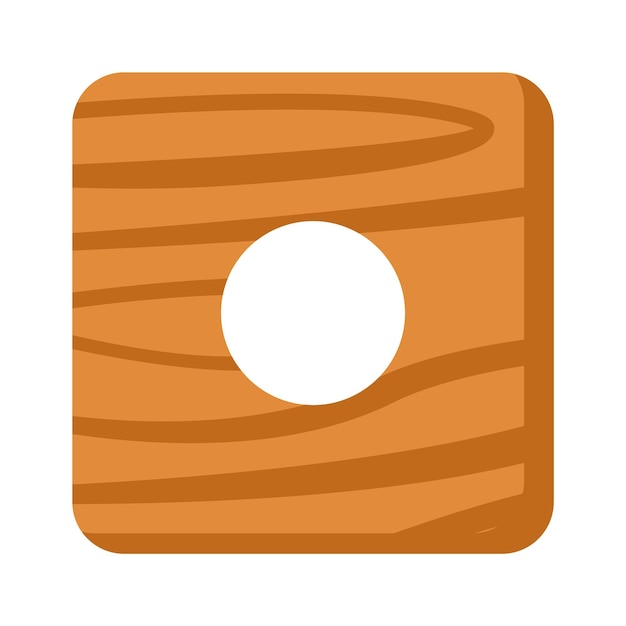 Wooden toy square with hole icon Vector illustration