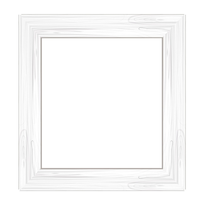 Wooden white frame textured detailed border in cartoon style