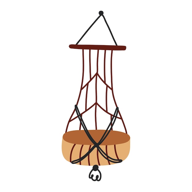 Wooden wicker crib suspended swing for a newborn baby