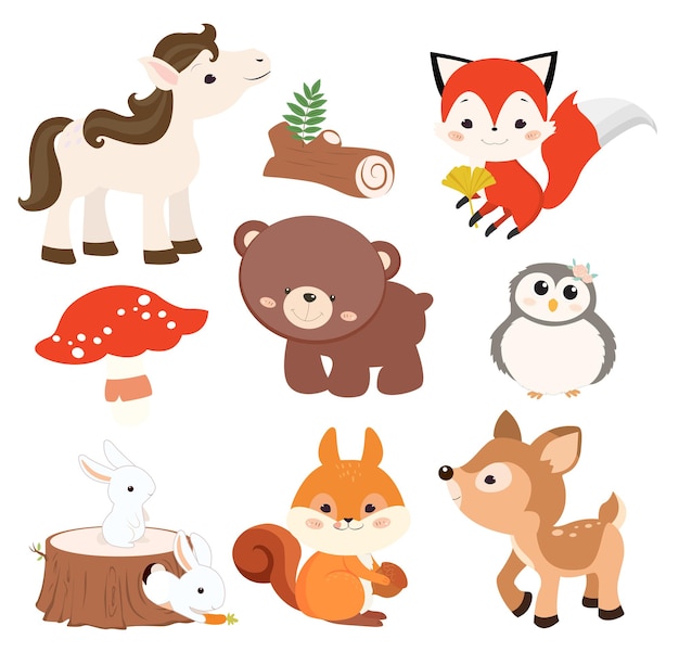 Woodland animal autumn cute