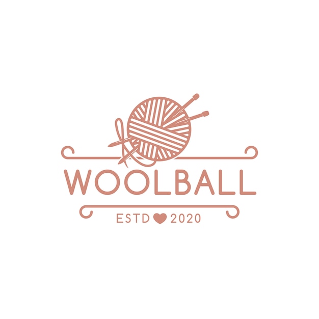 Wool Ball Emblem Logo Template