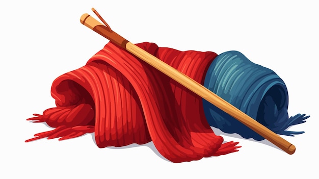 Vector wool and knitting needles illustration for creative design projects