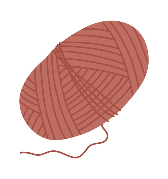 Wool red bal Handcraft doodle Vector illustration