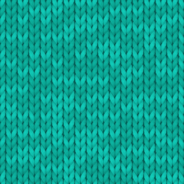 Wool turquoise color texture background. Seamless knitted background