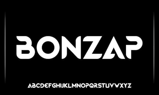 The word bonza is on a black background