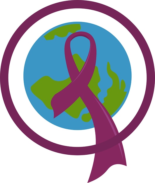 Vector word cancer day concept pink ribbon breast