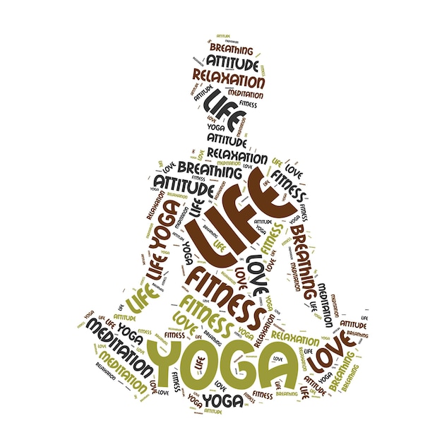 Word cloud sharp vector design yoga