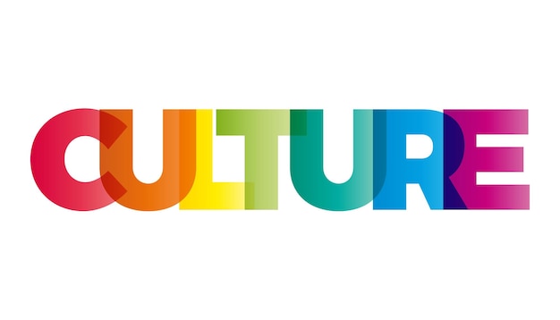 The word Culture Vector banner with the text colored rainbow