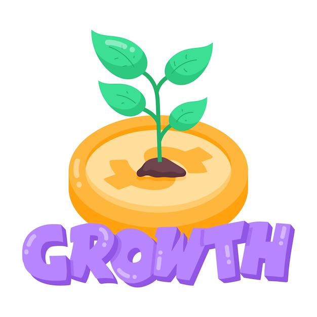 The word growth is on the letters of the word growth.