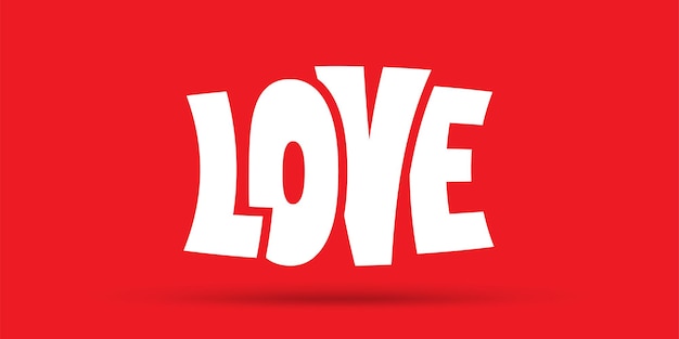 Word LOVE on red illustration