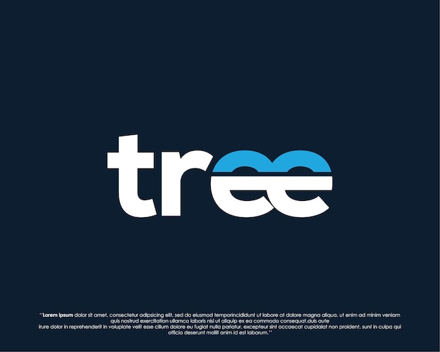 Word mark logo forms negative space of number tree