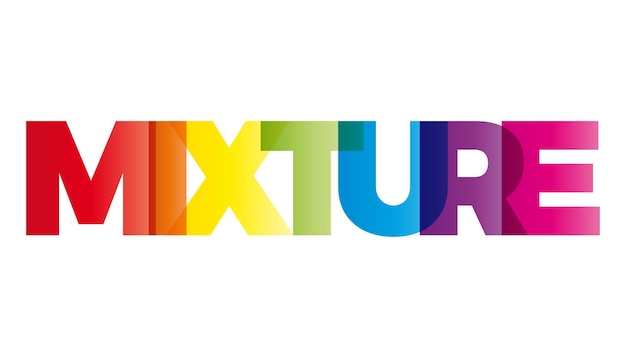 The word Mixture Vector banner with the text colored rainbow