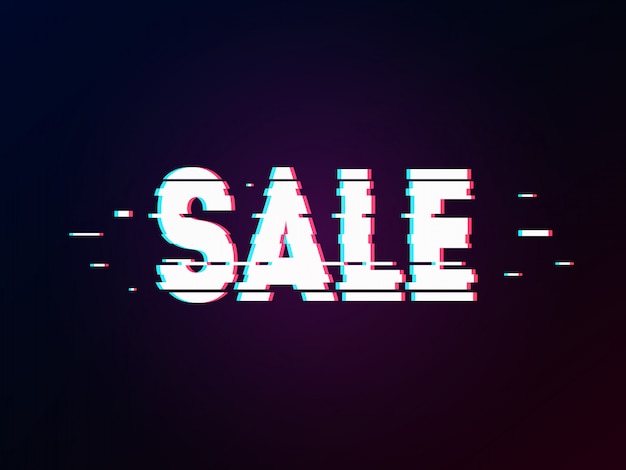 Vector word sale with glitch effect