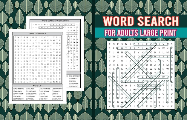 Word Search Puzzle Cover for Adults Volume 6