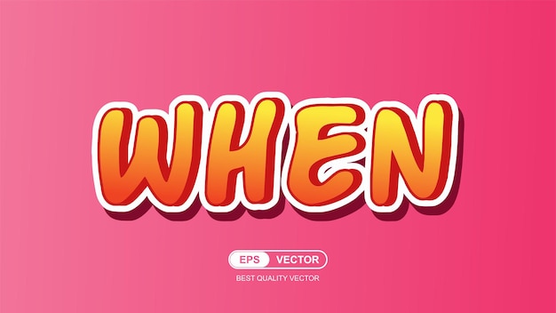 The word when on a pink background