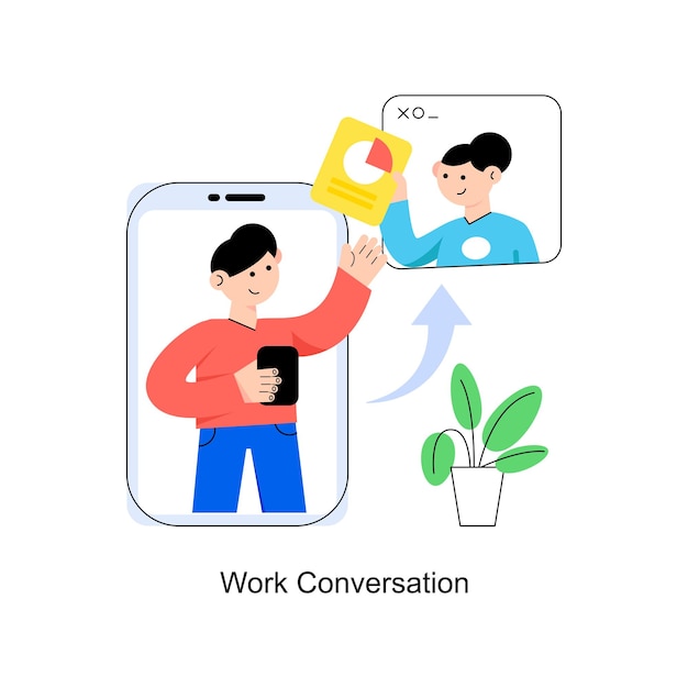 Work Conversation Flat Style Design Vector illustration Stock illustration