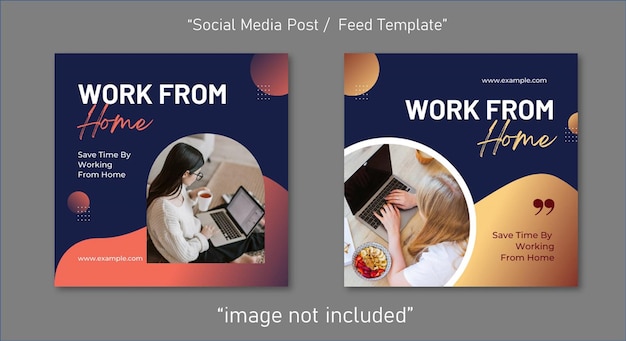 Work from home social media post