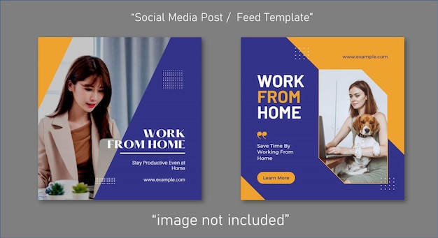 Work from home social media post