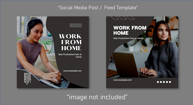 Work from home social media post