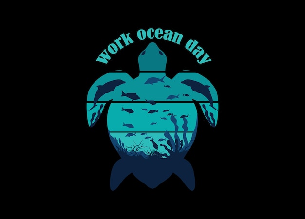 Work ocean day retro vintage landscape design