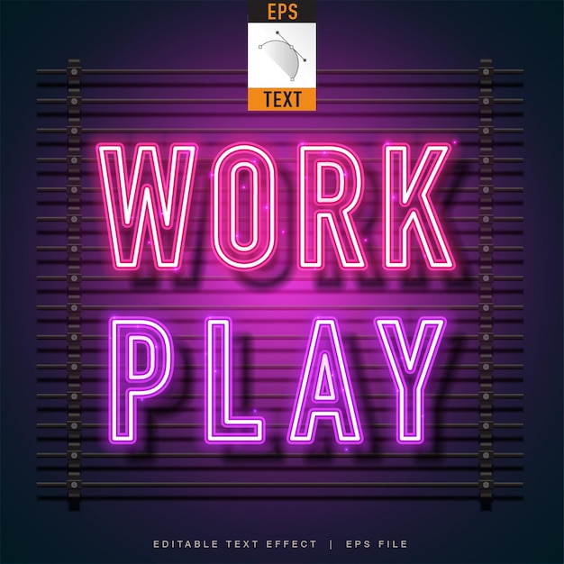 Work an play text effect. Editable text effect.