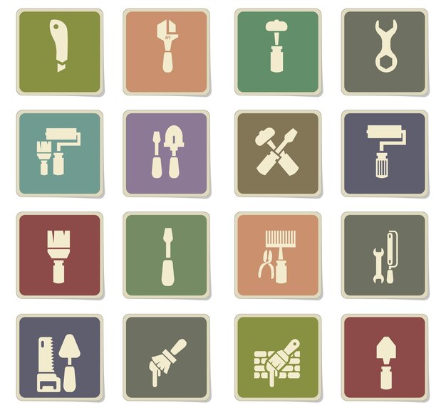 Work tools vector icons for user interface design