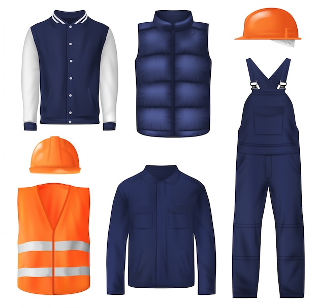 Vector work wear and sports clothes for men