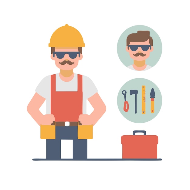 worker element flat vector design