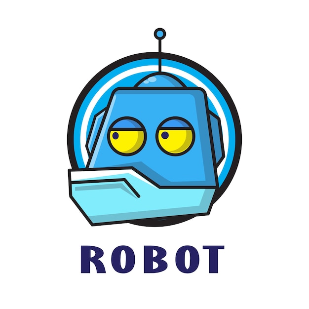 Worker robot cartoon mascot logo design