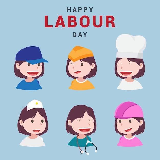 Worker Set for Labor Day can be use to make poster