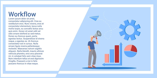 Workflow A concept describing the functions of employees and the search for new technologies