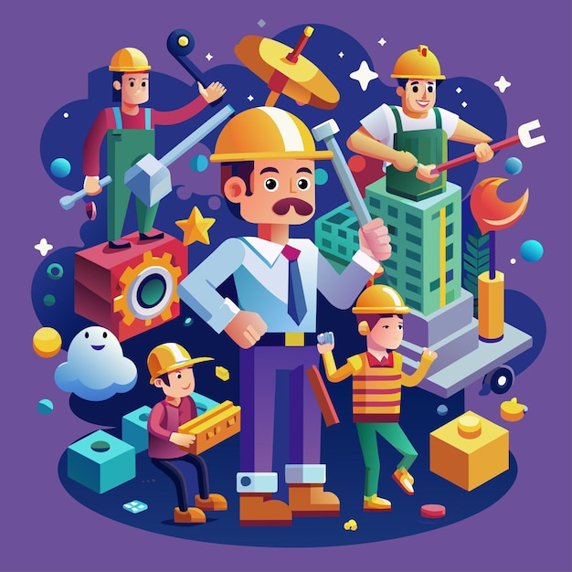 Workforce Resilience Labor Day Vector Art