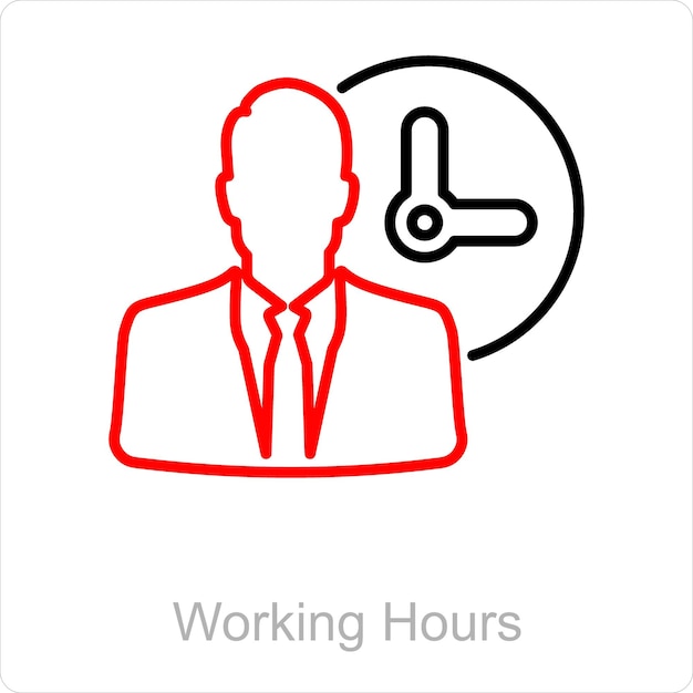 Working Hours and management icon concept