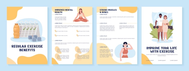 Workout consistency pros flat vector brochure template