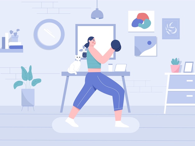 Vector workout flat illustration