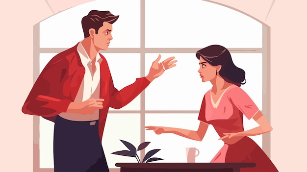 Workplace Harassment Man Bullying a Woman Flat Vector Illustration