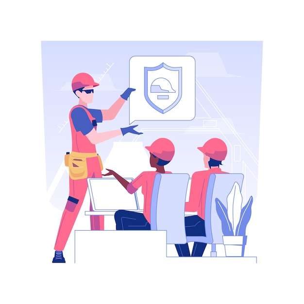 Workplace safety training isolated concept vector illustration