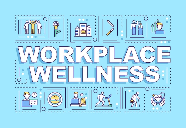 Workplace wellness word concepts banner