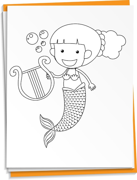 Worksheets template with mermaid outline